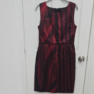 Tahari Red and Black Sleeveless Dress